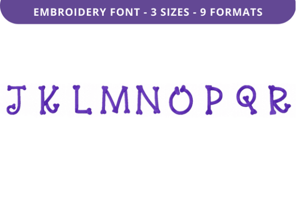 Curves and Bones Font Uppercase J to R: A Designer’s Review for Business Embroidery Use