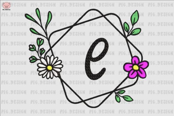 Flower Daisy Font E: A Charming Choice for Personalized Embroidery Gifts